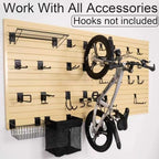 FRAYSCENT Slat Wall Paneling Garage Wall Organizer, Slatwall Panels Garage Tool Organizer Wall Mount Garage Slat Wall Storage Systems, Slat Board PVC Wall Panels Garage Storage (BEIGE, 8ftx4ft) - Image 2