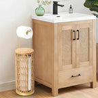 Trongee Freestanding Toilet Paper Holder with Storage,Goldn Handmade Woven Toilet Paper Roll Holder Stand,3 Rolls of Tissue Holder for Bathroom,Rattan Sturdy Boho Bathroom Toilet Paper Storage - Image 6