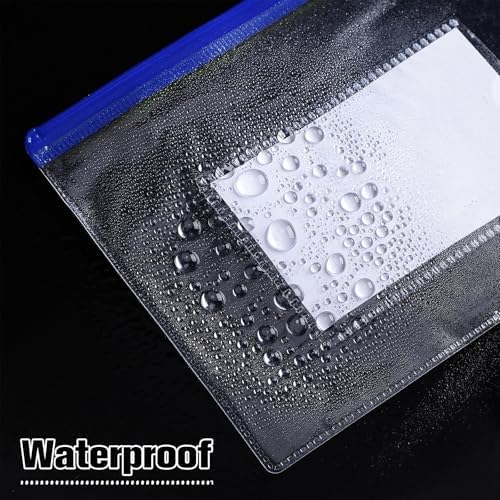 Marspark 100 Pcs Zip Envelope Poly Clear Pencil Pouch, Blue - Image 4