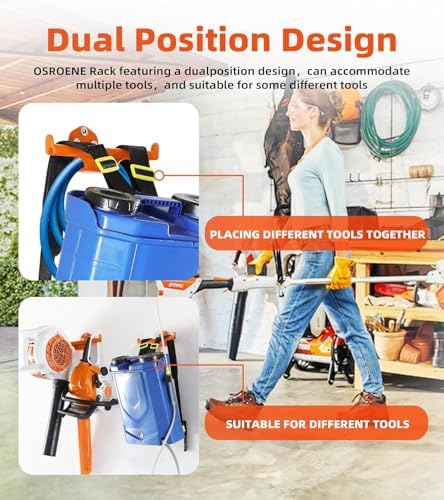 Backpack Blower Rack with Tube Hook,3 Pack Backpack Blower Wall Mount - Image 6