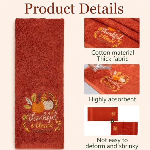 Remagr 8 Pcs Orange Bathroom Decor Set Fall Pumpkin Shower Accessories - Image 4
