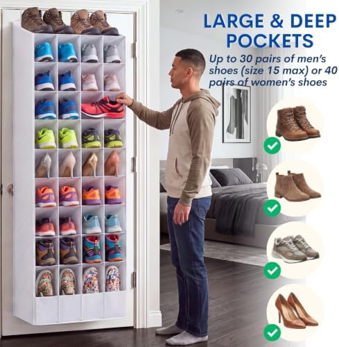 Ofiray-home Over the Door Shoe Organizer, 40 Pockets, Up to 40 Pairs - Image 4