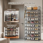 Shoe Rack, 10 Tier Shoe Storage Organizer Fit 30-35 Pairs Shoes,Metal Tall Shoe Shelf for Closet,Entryway,Garage,Bedroom,Cloakroom - Image 6