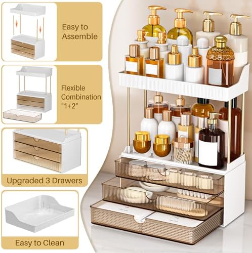 caktraie 2 Sets 5 Tier Acrylic Makeup & Bathroom Vanity Organizer - Image 2