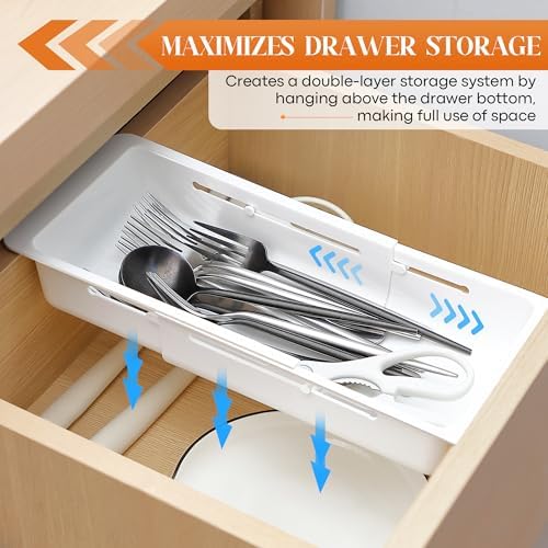 2 Pack Deep Drawer Organizer Adjustable Storage Bin(12.4-17.7") - Image 3