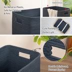 OIAHOMY Laundry Hamper Laundry Basket Cotton Rope Storage Baskets Blue - Image 4