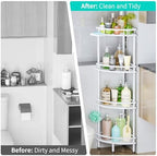 HapiRm Standing Corner Shower Caddy - 4 Tier Large Capacity, White - Image 7