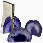 JIC Gem Purple Agate Geode Bookends Heavy Duty Crystal Stone Book Holders - Image 5