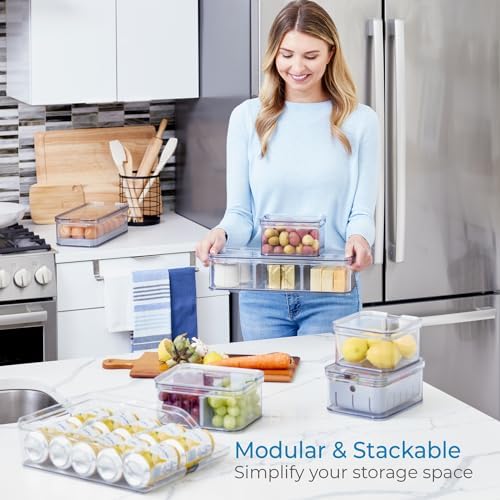 iDesign Crisp 7-Piece Recycled Plastic Refrigerator Organizer Bin Set - Image 6