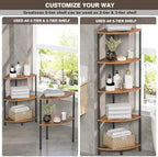 5 Tier Corner Shelf Stand, 44.1", Rustic Brown - Image 5