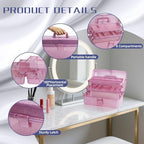 3-Tier Stackable Storage Organizer Box, Art & Craft Storage Container, Carry Tackle Organizer, Medicine Cosmetic for Art Supply Makeup Hair Accessories Painting Tools (Pink) - Image 6