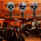 Motorcycle Helmet Rack Wall Mount,Red Skull Helmet Holder Wall Mount with Hooks Helmet Hanger for Coats, Caps, Baseballs and Rugby Helmet,Motorcycle Accessories - Image 4