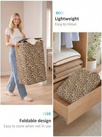 IEGrow Laundry Hamper with Lid,110L Laundry Basket with Bag,Leopard Print - Image 4