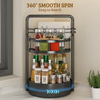 Rotating Spice Rack with Paper Towel Holder, Black - Image 4