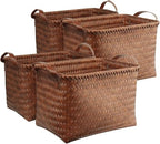 BROWNLILY Handwoven Wicker Storage Baskets, Pack of 4, Brown by BROWNLILY