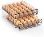 60 Eggs Organizer for Refrigerator, Large Egg Holder for Fridge, Clear Egg Container for Refrigerator, Stackable Egg Storage Trays for Countertop, Egg Drawer Dispenser, Egg Storage Container by ZHAIXIAONIANDIRECT