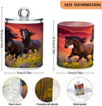 Horse Riders in The Sunset 4 Pack Clear Plastic Qtip Holder Dispenser Set,Bathroom Storage Canister for Cotton Swabs, Balls, Dental Floss,Pads,Organize with Apothecary Jars - Image 3