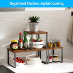 Golener Countertop Shelf, Kitchen Counter Organizer, Adjustable, Stackable - Image 3