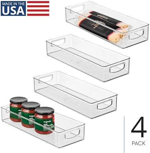 iDesign Slim Extra Long Clear Storage Bin, 4-Pack - Image 2
