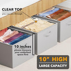 SpaceAid 3 Pack 10" High Under Bed Storage Containers, Large Underbed Storage Organizer Bins with Lids for Bedroom, Dorm, Clothes, Closet Organization, Bed Sheets and Blankets (Gray) - Image 2