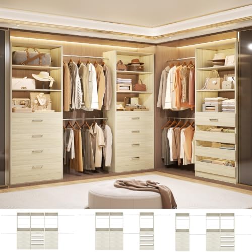 Aheaplus Closet System with 12 Drawers, 8.5-11.5Ft Closet Organizer System - Image 5