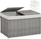 SETVSON Storage Basket with Lid Wicker Baskets for Storage, 160L Gray by SETVSON