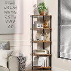 5 Tier Corner Shelf Stand, 44.1", Rustic Brown - Image 4
