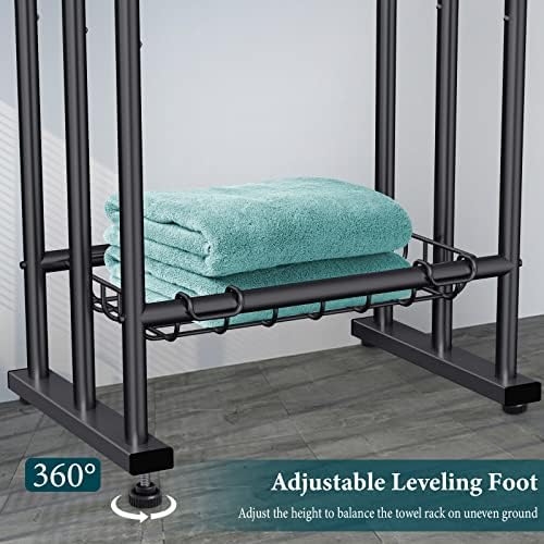 Kayfia 40'' Freestanding 3 Tier Alloy Steel Towel Rack with Storage Basket - Image 4