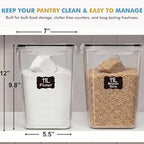 Shazo 2 PC (11L | 372 oz) Flour Sugar Storage Containers with Easy Carry Handle - Plastic Extra Large Food Storage Containers with Lids for Rice Cereal, BPA Free & Airtight Kitchen Pantry Organization - Image 6