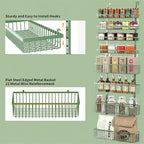 Moforoco Sage Green Over The Door Pantry Organizer, Pantry Door Organizer Shelves, Kitchen Organizers and Storage, Hanging Basket Wall Spice Rack Seasoning Shelves - Image 4