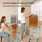Yumkfoi Adjustable Braiding Hair Rack 160 Pegs, Double-Sided Braiding Rack - Image 4