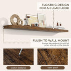 RICHFOCUS 72Inch Floating Shelves for Wall 2Pack|Rustic Brown|8" D - Image 6