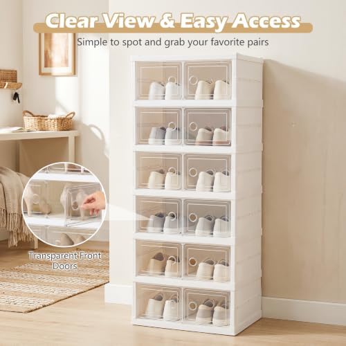 GIANTEX 6-Tier Shoe Rack Organizer, Folding Shoe Storage Boxes, No-Assembly - Image 6