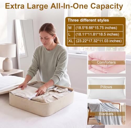 Higher Cotton and Linen Canvas Storage Bags with Reinforced Handles 2 Pack - Image 5