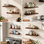 Organic Wavy Edge Floating Shelves,Hidden Brackets,2 Pack 24 in - Image 5