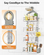 ODesign 4 Tier Adjustable Shower Caddy Hanging Over Showerhead Silver - Image 5