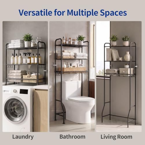 Delamu Over Toilet Storage Rack, 3 Tiers (62.8" H) Bathroom Organizer Shelf - Image 7