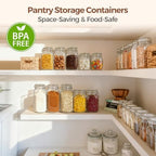 ComSaf Large Square Glass Jars with Airtight Lids 78 oz 3 Pack Wide Mouth - Image 6