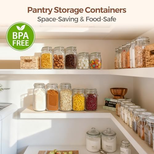 ComSaf Large Square Glass Jars with Airtight Lids 78 oz 3 Pack Wide Mouth - Image 6