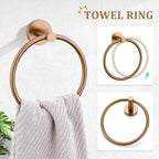 TURS Brushed Rose Gold 5-Piece Bathroom Hardware Set SUS304 Stainless Steel Towel Bar Set Towel Racks for Bathroom Wall Mounted, 23.6-Inch - Image 3