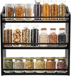3 Tier Bamboo Spice Rack Wall Mount or Countertop,Spice Organizer by FoverOne