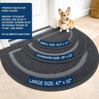 OLANLY Half Circle Front Door Mat Outside 59x34 All-Season Rubber Doormat - Image 2