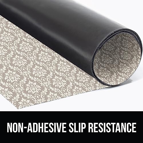 GORILLA GRIP LeakGuard Under Sink Mat for Cabinet, 24x60 Damask Taupe Cream - Image 4