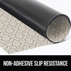 GORILLA GRIP LeakGuard Under Sink Mat for Cabinet, 24x60 Damask Taupe Cream - Image 4