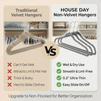 HOUSE DAY Grey Plastic Hangers 50 Pack - Ultra-Thin Heavy Duty Non-Velvet - Image 5