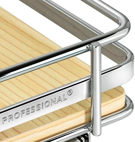 LYNK PROFESSIONAL® Élite™ Pull Out Spice Organization for Cabinets - 8-3/8 inch Wide – Spice Rack for Inside Cabinets – Wood/Chrome - Sliding Spice Rack Organizer for cabinet – Spice Rack - 1 Tier - Image 6