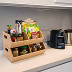 2 Set Bamboo Storage Bin, Pantry Organization and Storage Baskets, Kitchen Organization, Potato and Onion Storage Bin - Ideal for Pantry, Countertop, and Vegetable Storage - Image 2