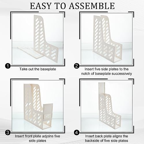 Glenmal 12 Pack Magazine File Holder Organizers Vertical Desk, White - Image 4