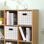Fabric Cubby Storage Bins,13x13x13 Inches,Cube Organizer Bin Foldable Storage Boxes with Dual Handles Fabric Organizer Box and collapsible Storage basket,Set of 6,White grid - Image 5