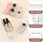 15 Pcs Expandable Drawer Organizer, All Adjustable Storage Box, Clear - Image 4